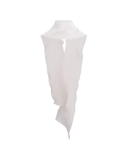 MANURI White Donna Silk Scarf