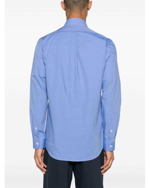 Polo Ralph Lauren Popeline Overhemd Met Borduurwerk in het Blue voor heren