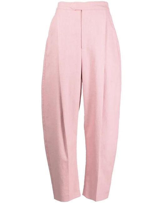 Anouki Pink High-Waist Tapered Trousers