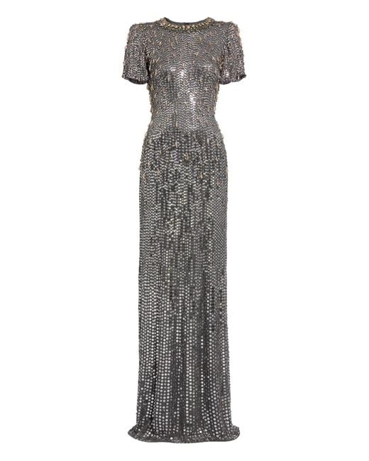 Jenny Packham Gray Serenity Abendkleid Mit Pailletten