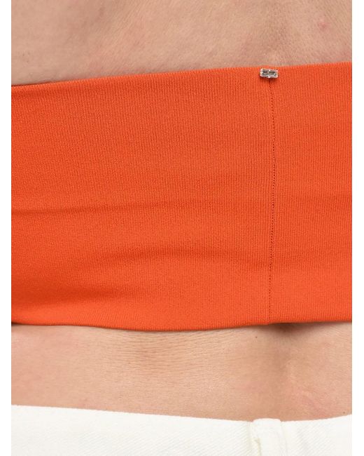 Max Mara White Knit Bandeau Top