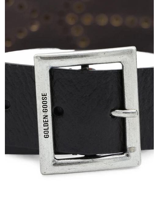 Golden Goose Deluxe Brand White Sierra Studded Leather Belt