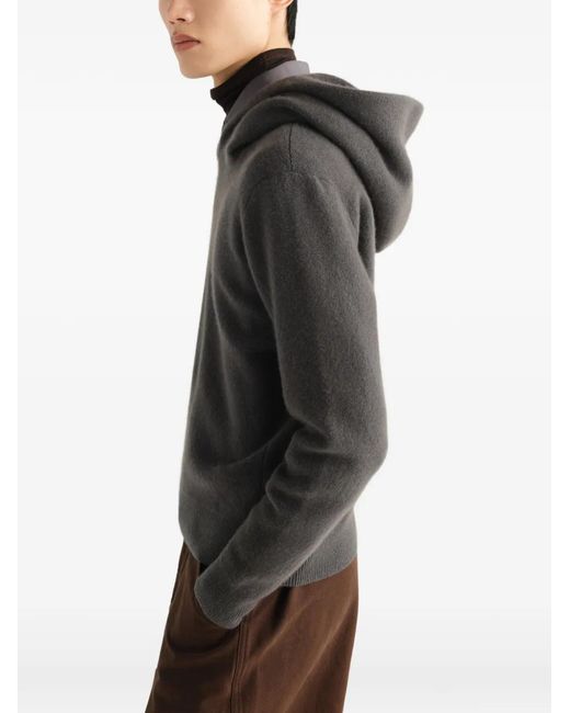 Lemaire Gray Hooded Sweater for men