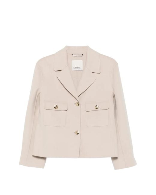 Max Mara Natural Button-Fastening Chest-Pocket Jacket