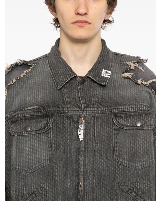 Maison Mihara Yasuhiro Gray Distressed Collared Jacket for men