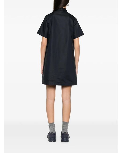 Moncler Black Broderie-Anglaise Short-Sleeve Mini Dress