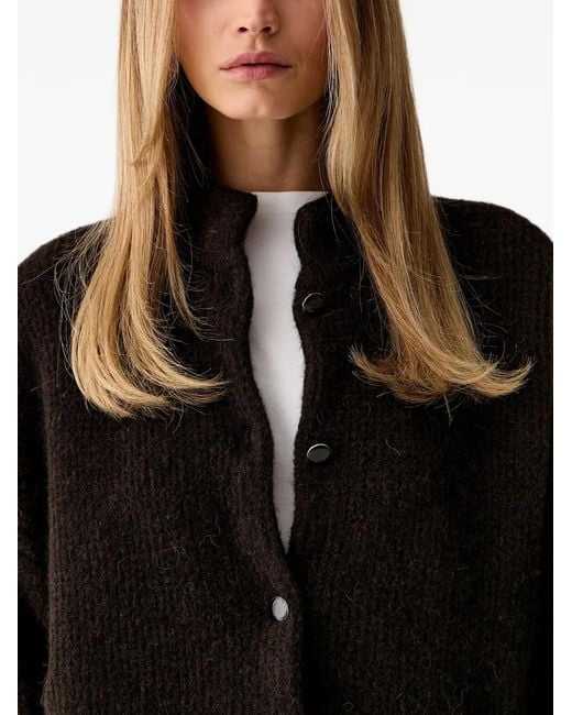 Gestuz Black Alphagz Ribbed-Knit Cardigan
