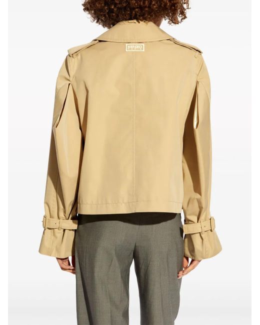 KENZO Natural Double-Breasted Flared-Sleeve Jacket