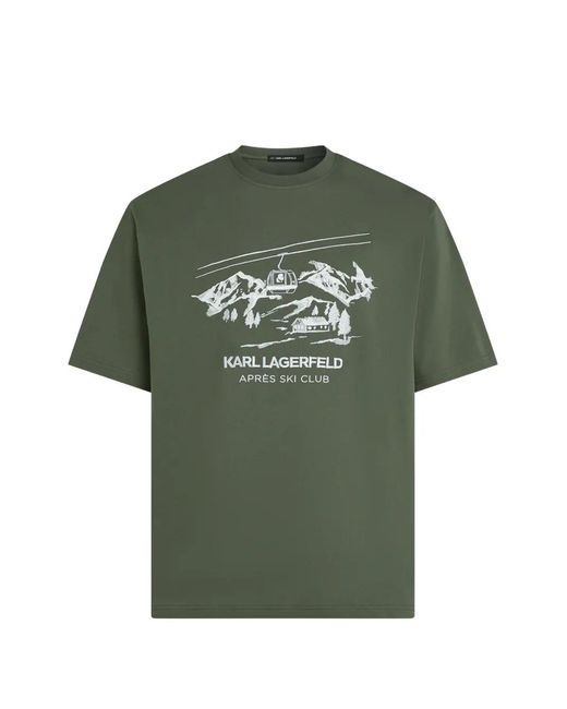Karl Lagerfeld Green Après Ski Club T-Shirt for men