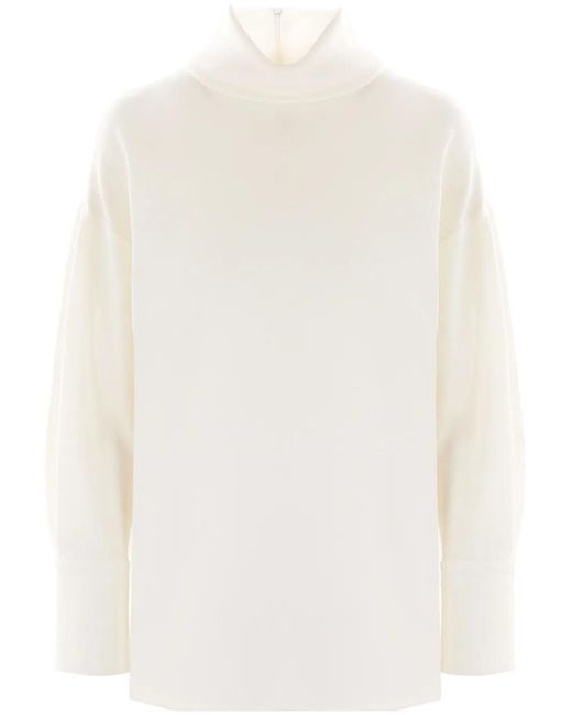 Alberto Biani White Crepe Blouse
