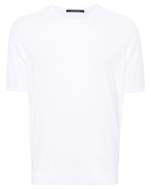 Tagliatore Fijngebreid T-shirt in het White voor heren