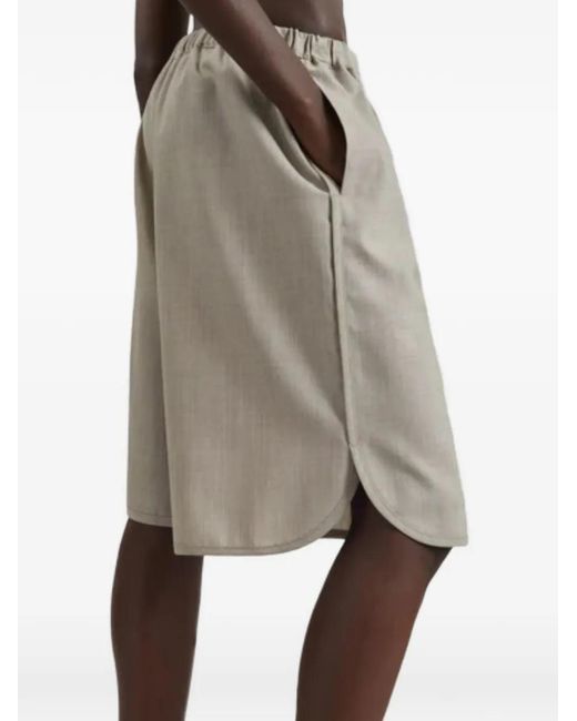 Frankie Shop Natural Short Élastiqué À Ourlet Incurvé