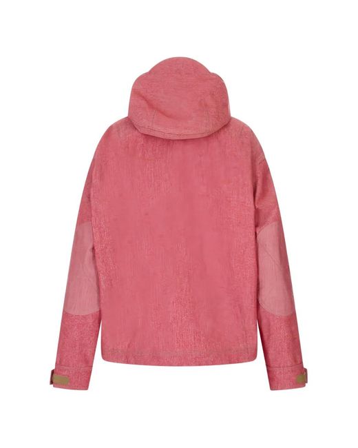 Moncler Red Hooded Press-Stud Jacket