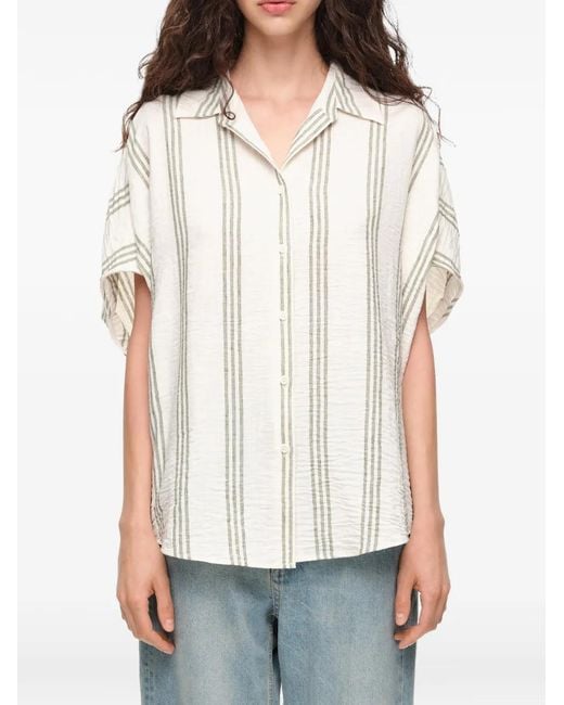 Bimba Y Lola White Striped Shirt