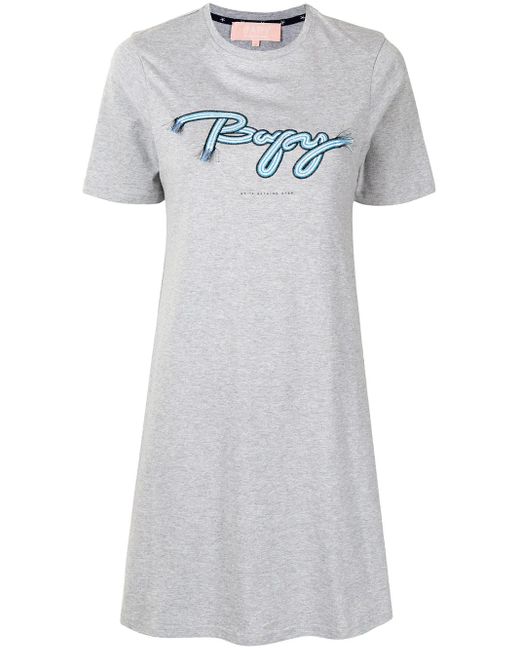 BAPY BY *A BATHING APE® White T-Shirtkleid Mit Logo-Stickerei
