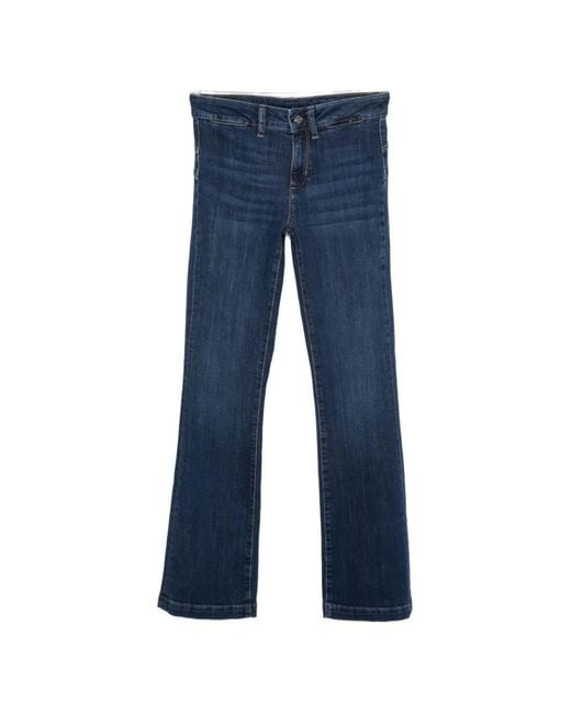 Liu Jo Blue Whiskered Bootcut Jeans