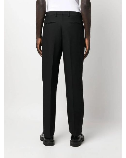 Valentino Garavani Black Cropped Tailored Trousers for men