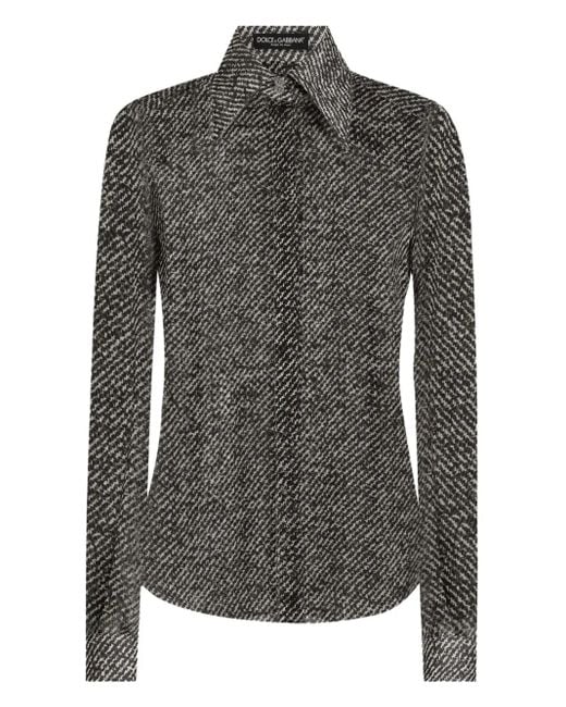 Chemise À Rayures Diagonales Dolce & Gabbana en coloris Gray