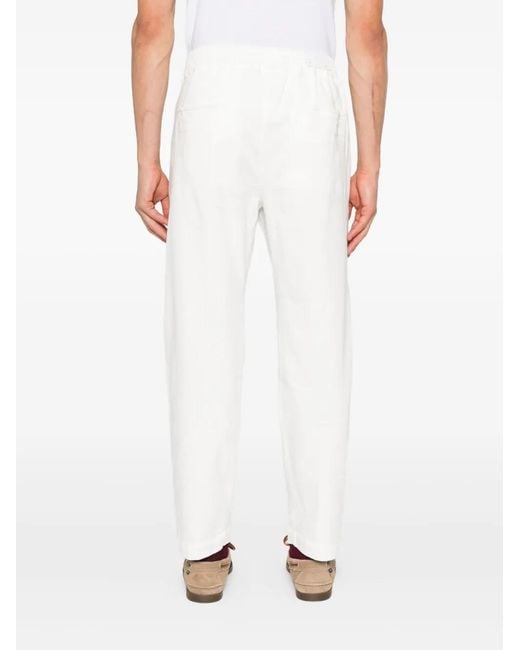 Eleventy White Elasticated-Waistband Trousers for men