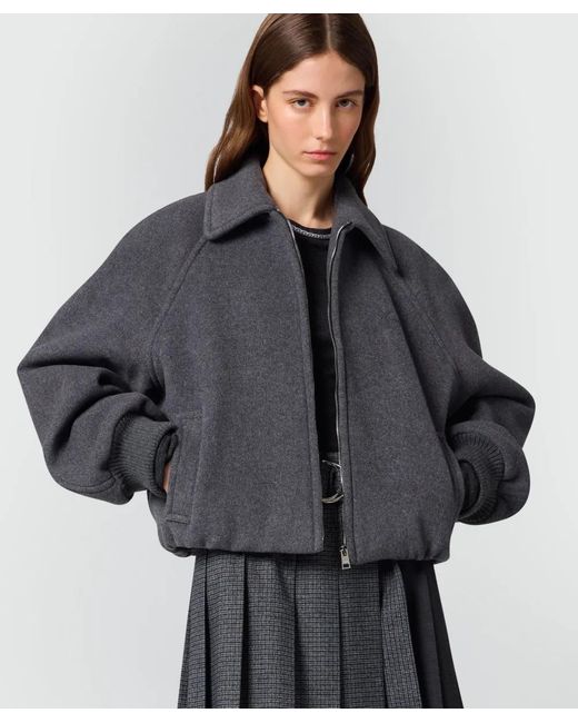 MSGM Gray Jacke Mit Raglanärmeln