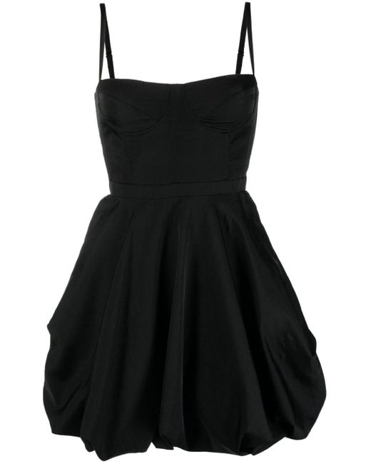 Del Core Sweetheart-neck Puffball-skirt Minidress in Black