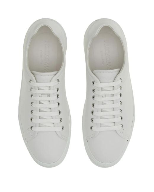 メンズ Ferragamo レースアップ レザースニーカー White