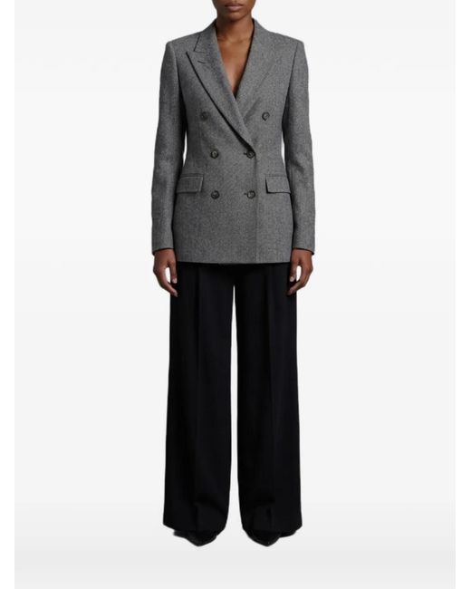 Tagliatore Black Paris Herringbone-Pattern Double-Breasted Blazer