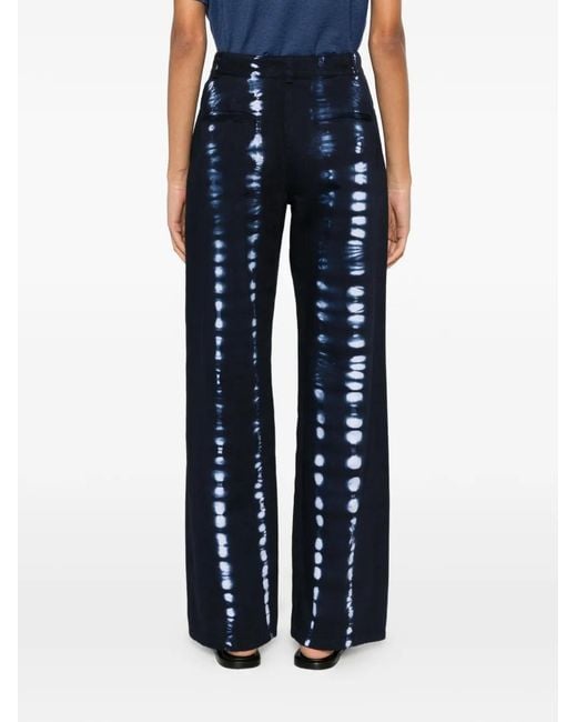 Momoní Blue Olivina Tie-Dye Wide-Leg Trousers