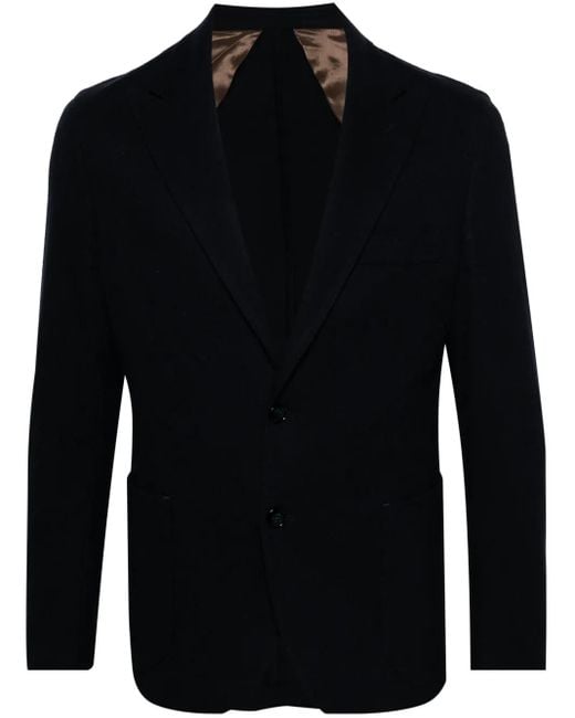Barba Napoli Black Wool-Blend Blazer for men