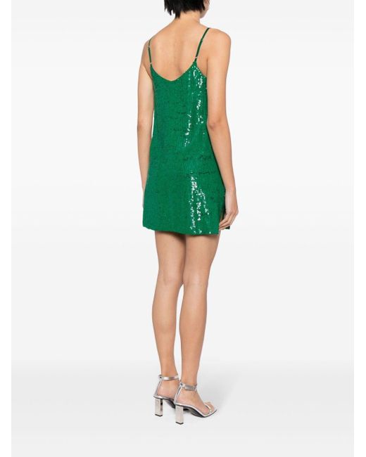 P.A.R.O.S.H. Green Sequin-embellished Minidress