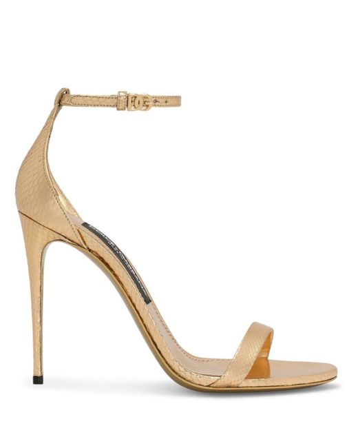 Dolce & Gabbana Natural Keira 105mm Leather Sandals