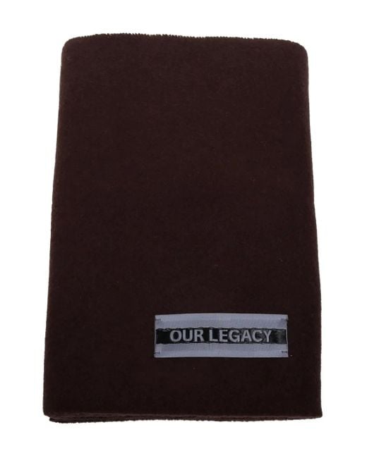 Our Legacy Black Logo-Patch Scarf