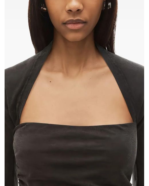 Top fruncido con manga larga Alexander Wang de color Black