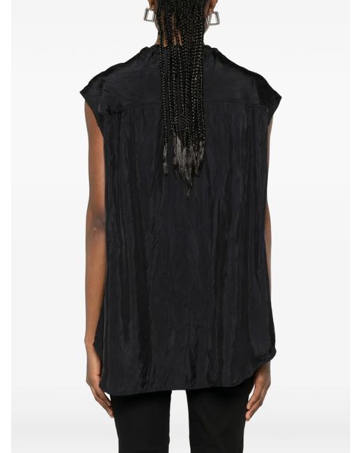 Plan C Black Ruffled Blouse