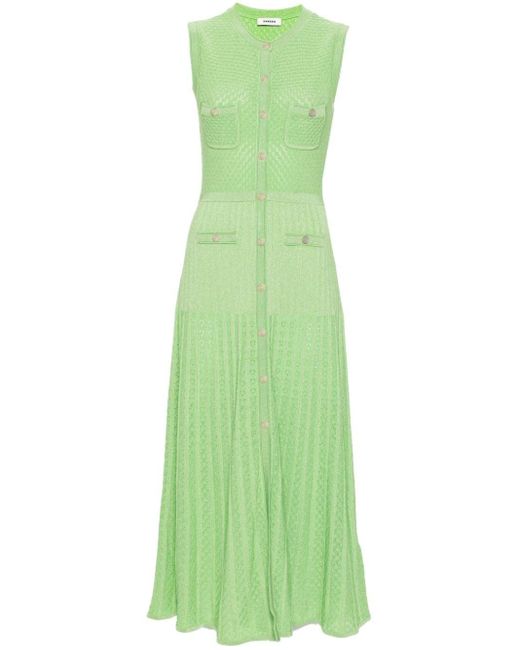 Robe Sandro Verte - Taille 40 - Longueur Midi - Neuf Avec Imperfections (petits Défauts)