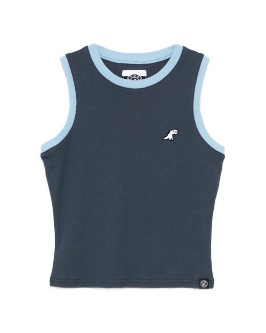 SPORT b. by agnès b. Blue Dino Logo-Patched Tank Top
