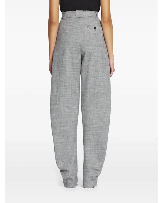 Lanvin Gray Belted Tapered Trousers