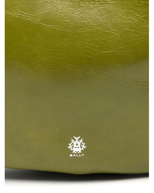 Bally Green Anni Moon Circular-Handle Leather Tote Bag