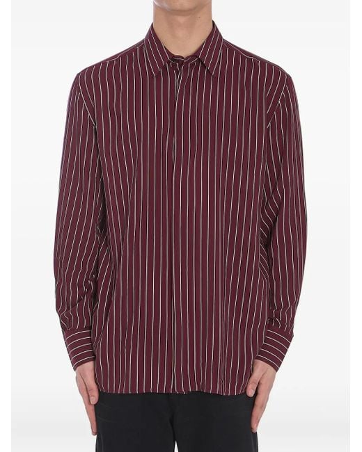Saint Laurent Purple Striped Shirt for men