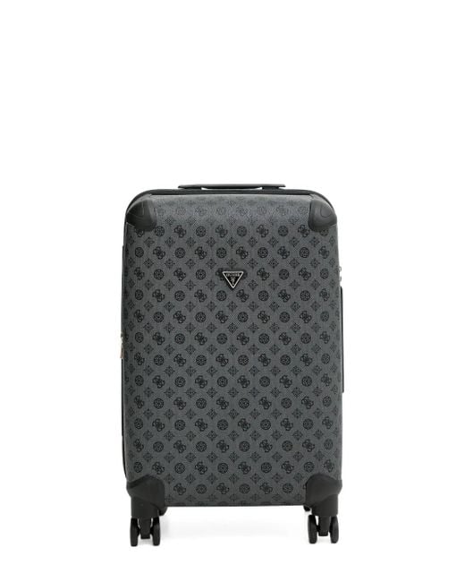 Guess Gray Logo-Plaque Monogram Luggage