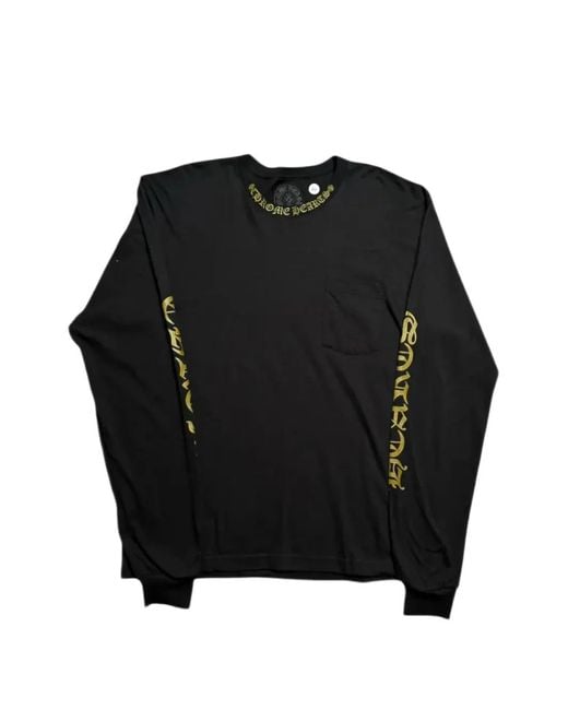 Chrome Hearts Black Logo-Print Long-Sleeve Top for men