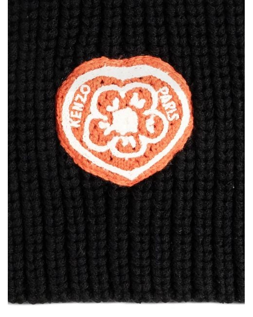 KENZO Black Écharpe À Patch Logo