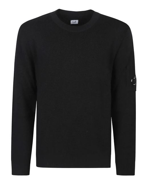 メンズ C P Company レンズディテール ウールセーター Black