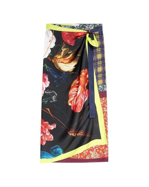 Dries Van Noten White Long Wrap Scarf-Skirt