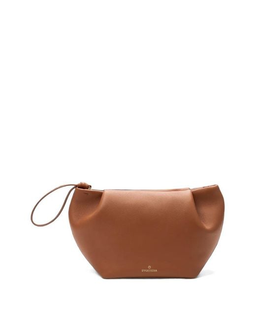 La Portegna Brown Marta Leather Shoulder Bag