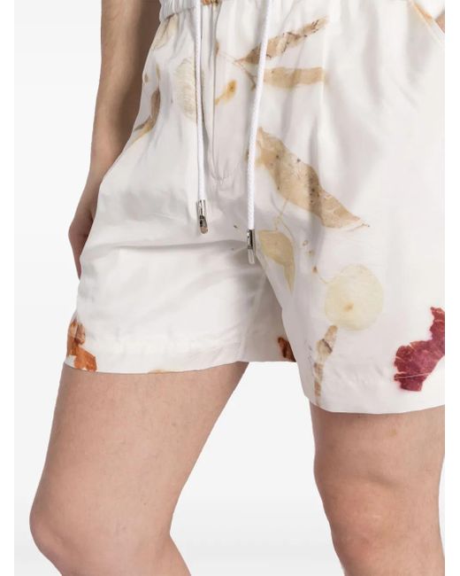 Feng Chen Wang Shorts Mit Abstraktem Print in White für Herren