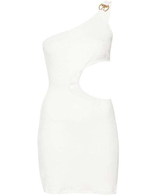 Moschino White Asymmetrisches Minikleid