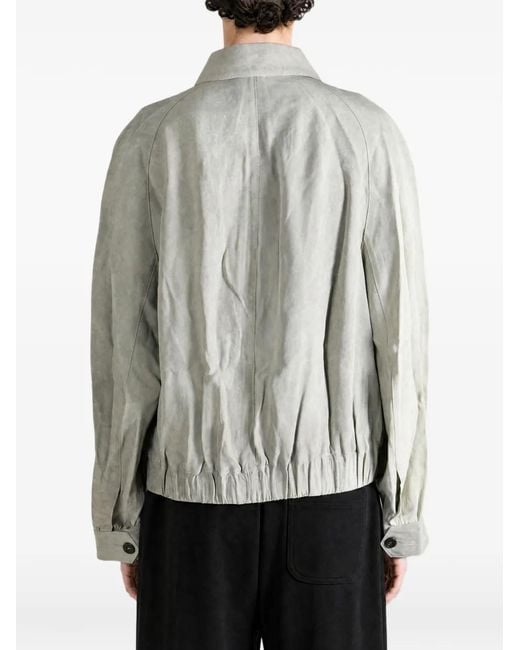Ziggy Chen Gray Panelled-Design Button-Pocket Jacket for men
