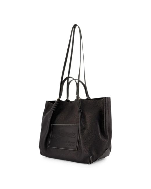 Lanvin Black Catch Logo-Patch Tote Bag