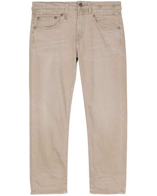 R13 Natural Distressed-effect Low-rise Jeans